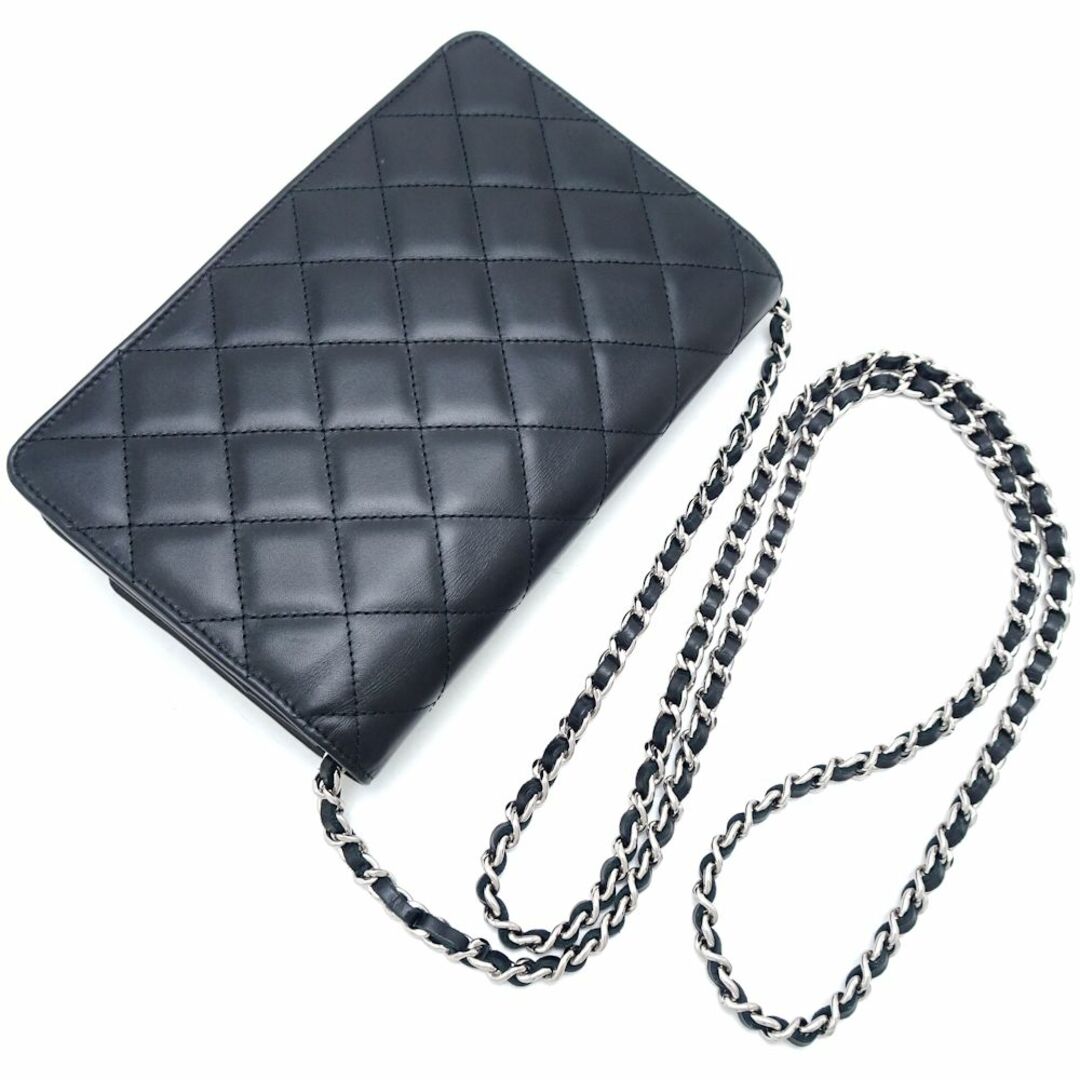 CHANEL(シャネル)のCHANEL シャネル チェーンウォレット A46646 ポシェット カンボンライン ラムスキン ブラック/351181【中古】 レディースのバッグ(ショルダーバッグ)の商品写真