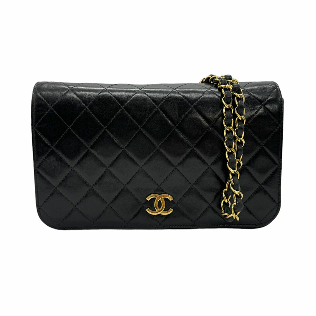 CHANEL(シャネル)のシャネル CHANEL ショルダーバッグ マトラッセ レザー/メタル ブラック/ゴールド レディース 送料無料【中古】 z0746 レディースのバッグ(ショルダーバッグ)の商品写真