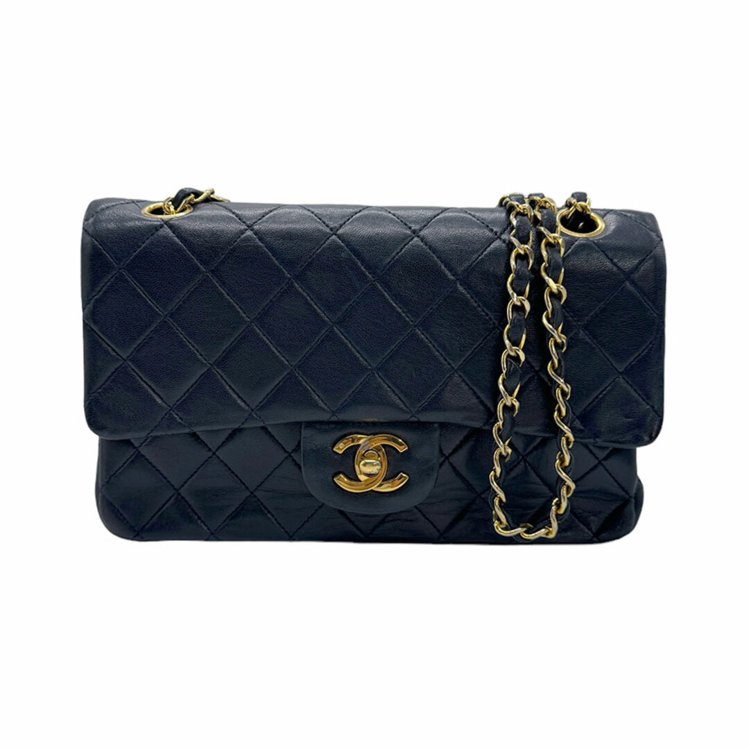 CHANEL(シャネル)のシャネル CHANEL ショルダーバッグ マトラッセ ダブルフラップ レザー/メタル ネイビー/ゴールド レディース 送料無料【中古】 z0747 レディースのバッグ(ショルダーバッグ)の商品写真