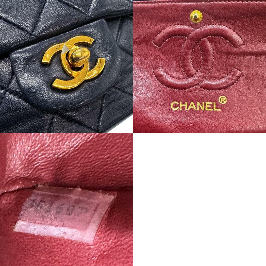 CHANEL(シャネル)のシャネル CHANEL ショルダーバッグ マトラッセ ダブルフラップ レザー/メタル ネイビー/ゴールド レディース 送料無料【中古】 z0747 レディースのバッグ(ショルダーバッグ)の商品写真