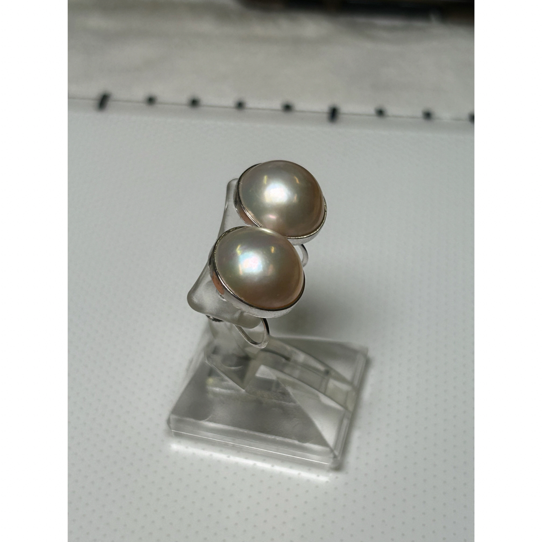本真珠パールイヤリング  マベパール14mm K14WG レディースのアクセサリー(イヤリング)の商品写真