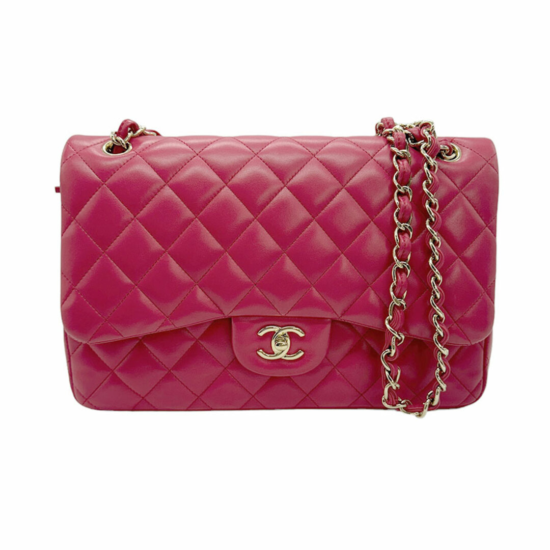 CHANEL(シャネル)のシャネル CHANEL ショルダーバッグ マトラッセ ダブルフラップ レザー/メタル ピンク/ライトゴールド レディース 送料無料【中古】 z0760 レディースのバッグ(ショルダーバッグ)の商品写真