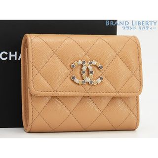 シャネル(CHANEL)のレア超美品シャネルココマークキャビアスキンマトラッセスモールフラップ(財布)