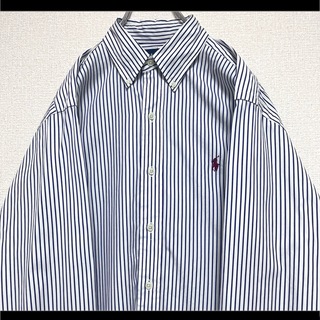 ラルフローレン(Ralph Lauren)のラルフローレン ボタンダウンシャツ 長袖 ブルーストライプ ポニー刺繍 ゆるだぼ(シャツ)