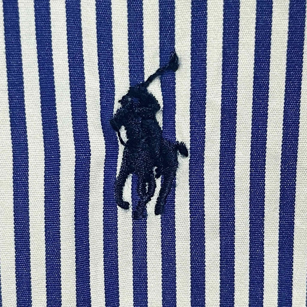 Ralph Lauren(ラルフローレン)のラルフローレン BDシャツ 長袖 ブルーストライプ 紺ポニー刺繍 ゆるだぼ メンズのトップス(シャツ)の商品写真