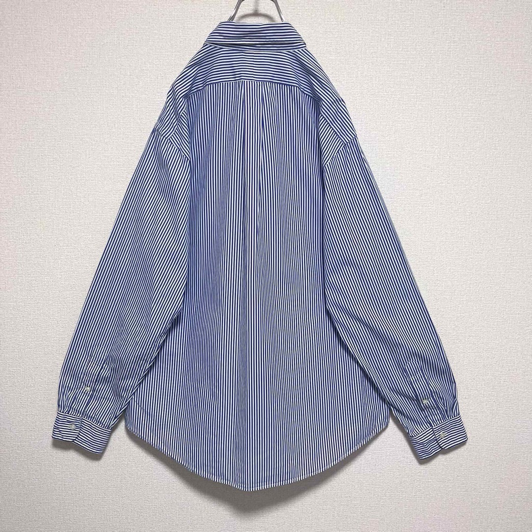 Ralph Lauren(ラルフローレン)のラルフローレン BDシャツ 長袖 ブルーストライプ 紺ポニー刺繍 ゆるだぼ メンズのトップス(シャツ)の商品写真