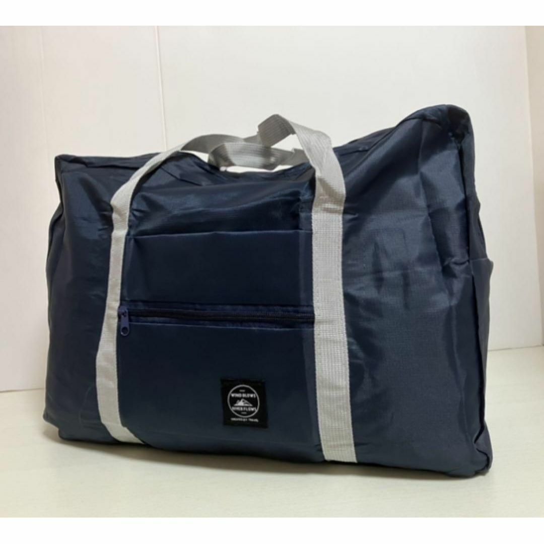 【ネイビー】旅行バッグ　大容量　スポーツバッグ　折りたたみ　紺色 レディースのバッグ(ボストンバッグ)の商品写真
