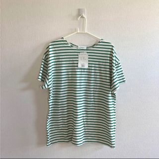 シェリーアイランド(Shelly island)の新品 Shelly island ボーダーTシャツ 半袖 グリーン(Tシャツ(半袖/袖なし))