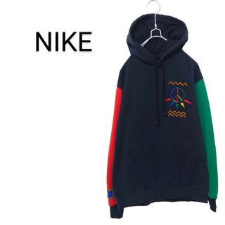 ナイキ(NIKE)の【NIKE】ネイティブ柄ビッグロゴ マルチカラー プルオーバーパーカーA1859(パーカー)