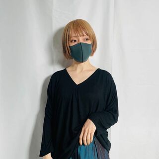ヴィンテージ(VINTAGE)の日本製 ドレープカットソー ドルマン ブラック 黒　レディースM(Tシャツ(長袖/七分))