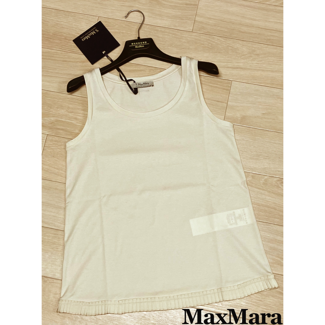 'S Max Mara(エスマックスマーラ)のマックスマーラ コットン ジャージー トップ ベージュ レディースのトップス(タンクトップ)の商品写真
