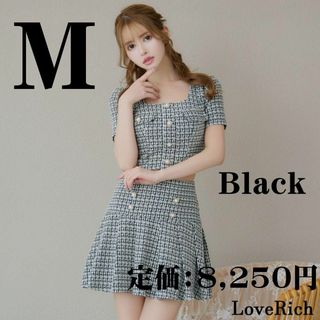 ジュエルズ(JEWELS)のラブリッチ 半袖 セットアップ プリーツスカート M ブラック(ナイトドレス)