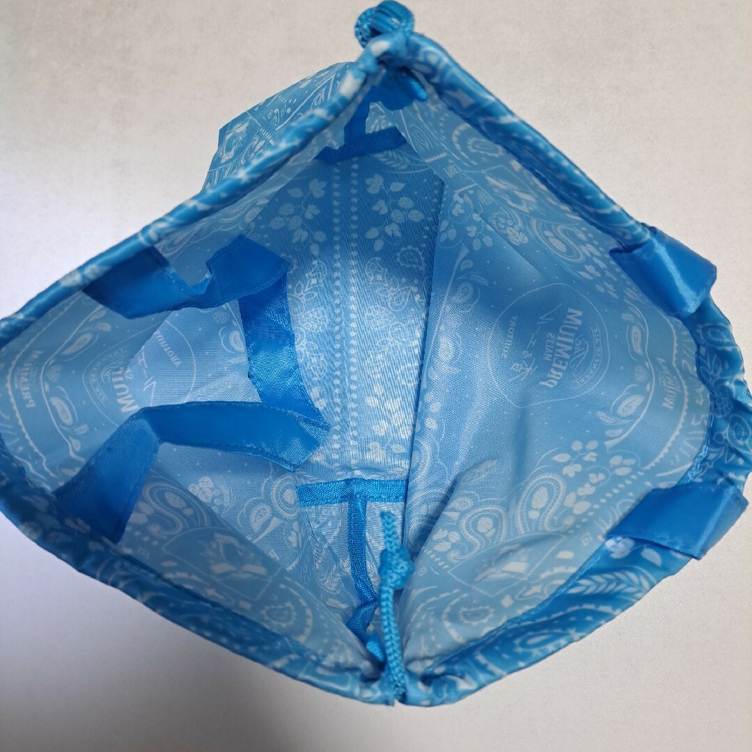 オリジナル 巾着バッグ 大きめサイズ ペイズリー柄　プレモル ノベルティグッズ レディースのバッグ(エコバッグ)の商品写真