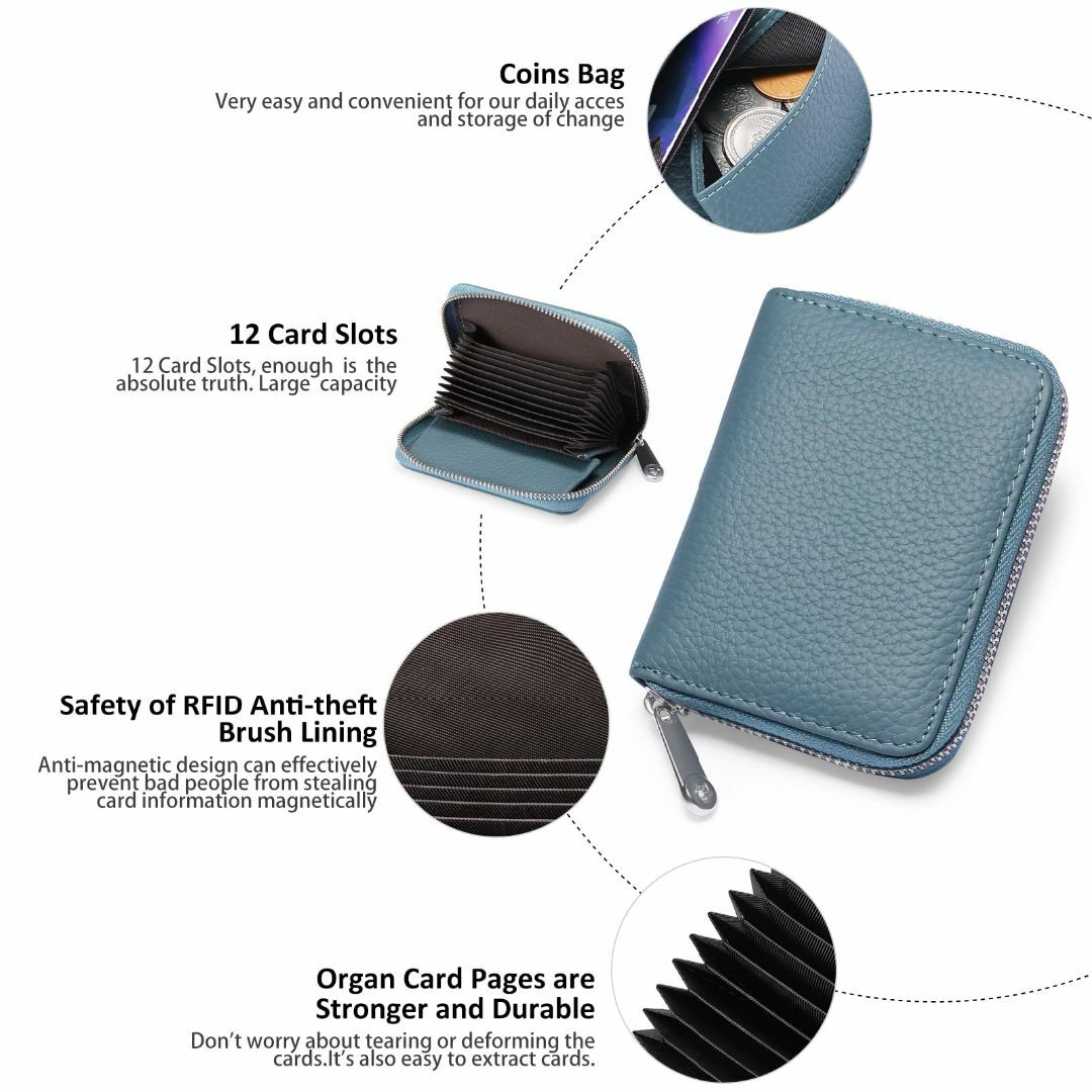 色:ライトブルーSENDEFN 財布 レディース カードケース 本革 スキミ レディースのバッグ(その他)の商品写真