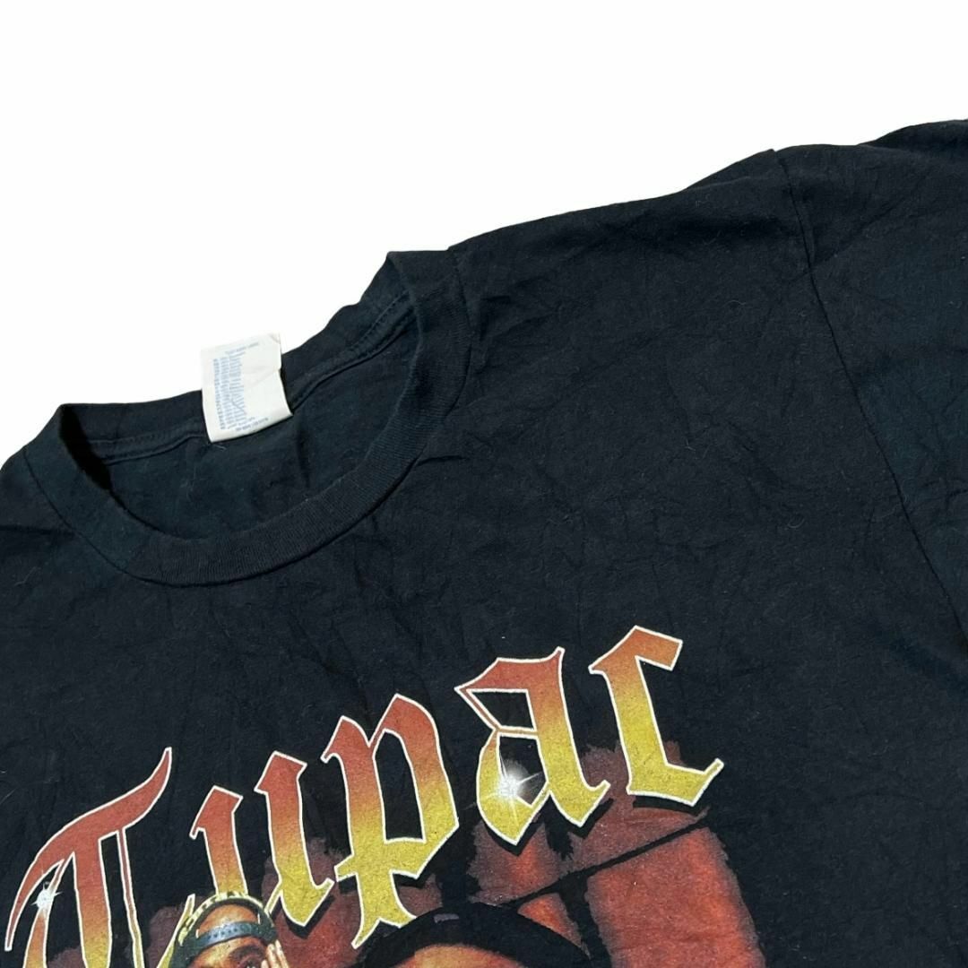 MUSIC TEE(ミュージックティー)のポート&カンパニー 2PAC 半袖バンドTシャツ ミュージックTラッパーa94 メンズのトップス(Tシャツ/カットソー(半袖/袖なし))の商品写真