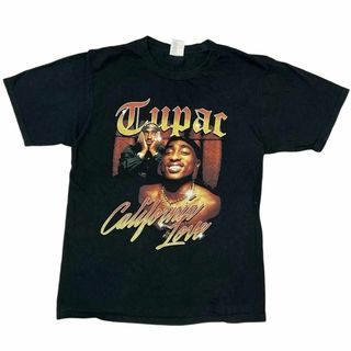 ミュージックティー(MUSIC TEE)のポート&カンパニー 2PAC 半袖バンドTシャツ ミュージックTラッパーa94(Tシャツ/カットソー(半袖/袖なし))