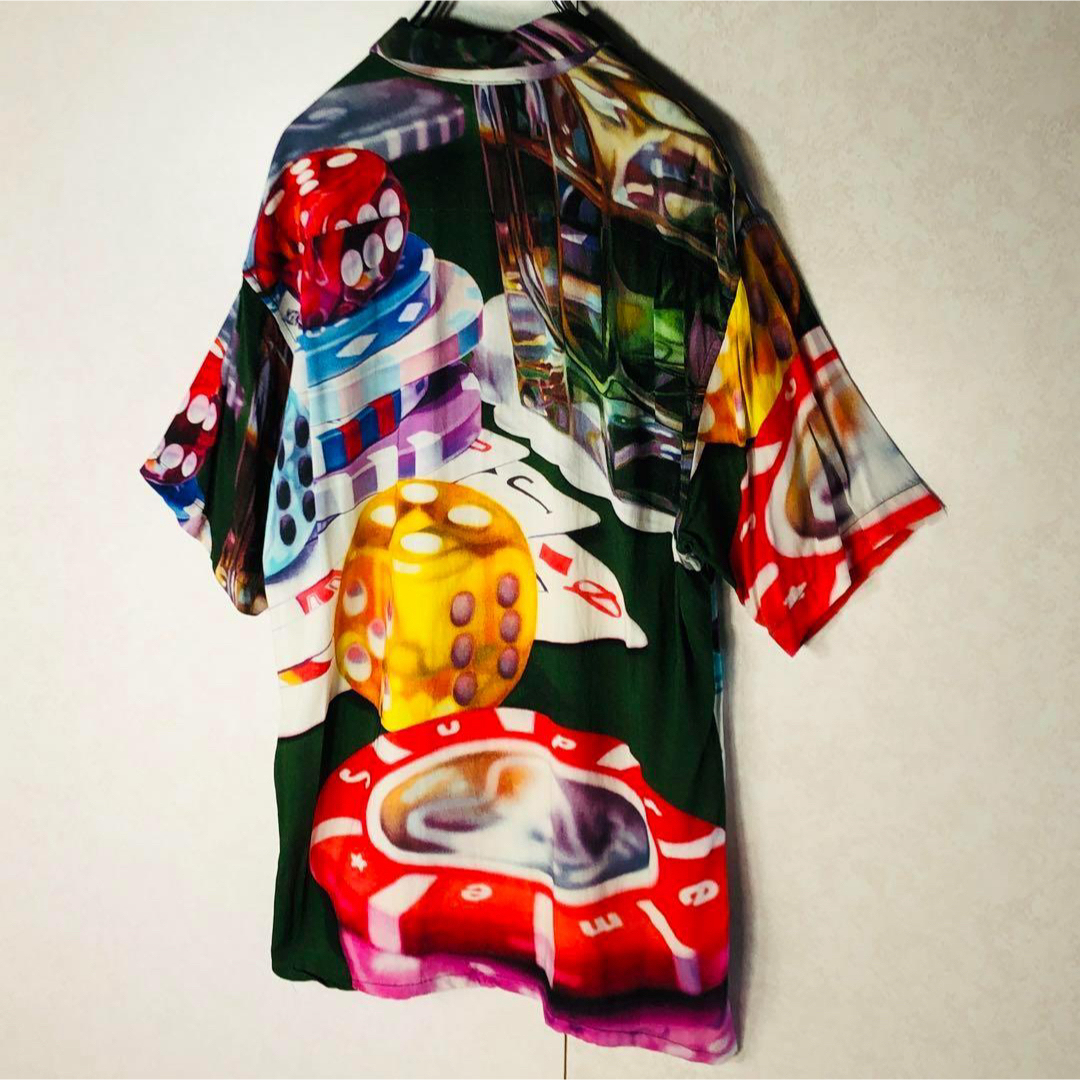 Supreme(シュプリーム)の【超人気デザイン】シュプリーム 総柄 カジノ柄 半袖シャツ 希少 グリーン M メンズのトップス(シャツ)の商品写真