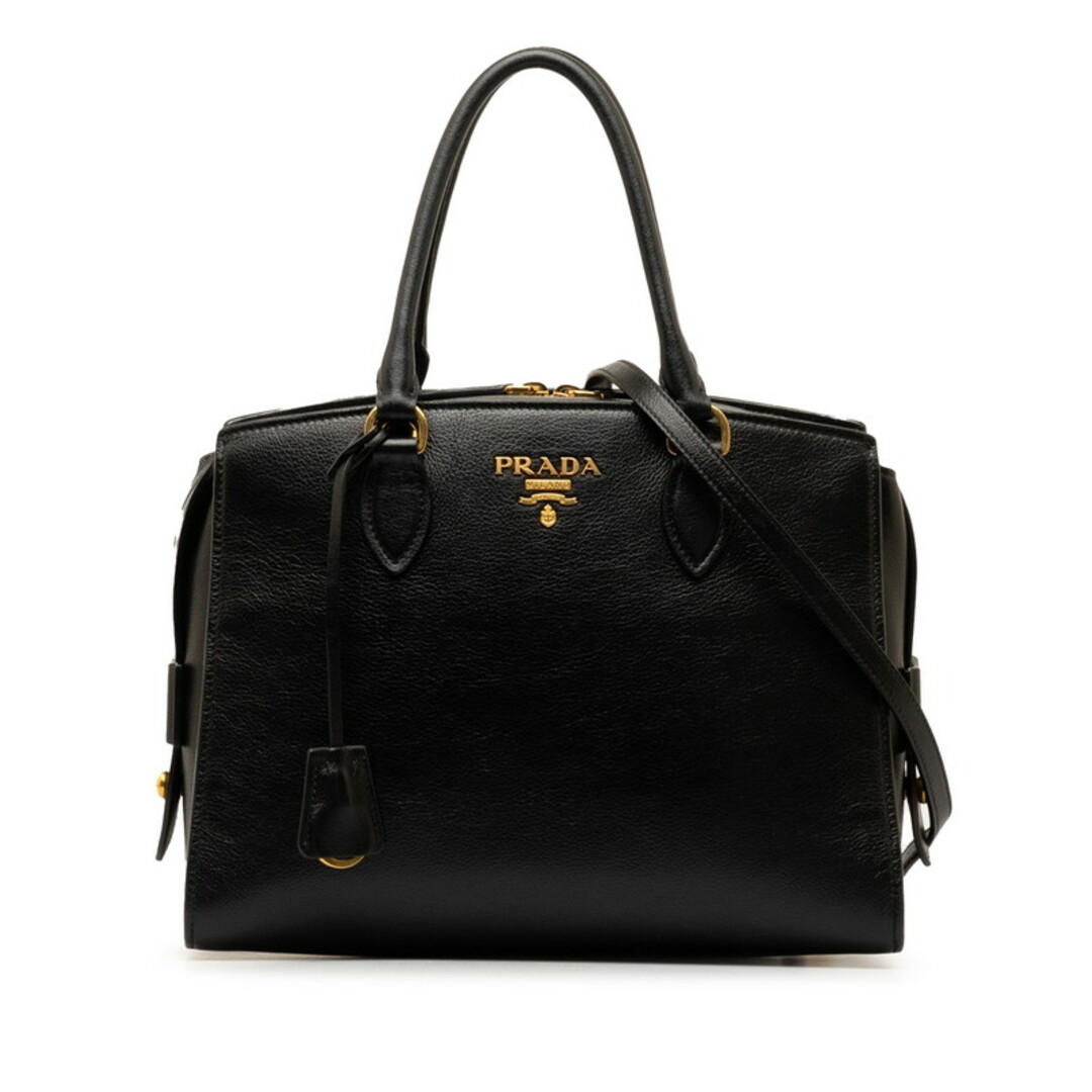 PRADA(プラダ)の美品 プラダ ロゴ ゴールド金具 ハンドバッグ ショルダーバッグ 2WAY 1BA164 レザー レディース PRADA 【1-0146365】 レディースのバッグ(ハンドバッグ)の商品写真