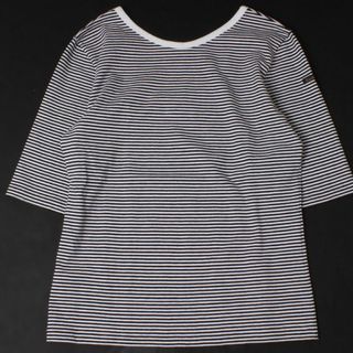 ルミノア(Le Minor)のLe Minor バックUネックS/S size1 ボーダー 半袖 Tシャツ(Tシャツ(半袖/袖なし))