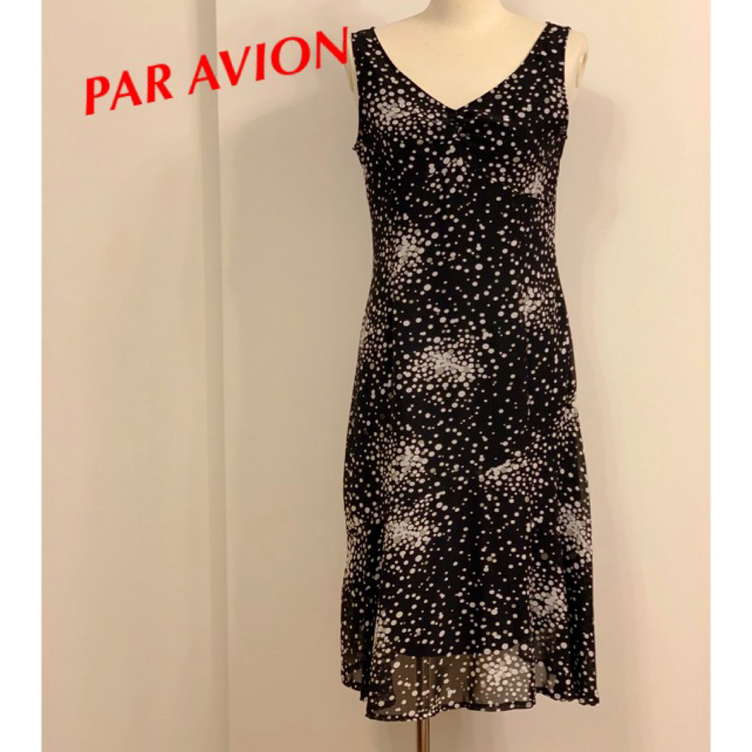 Par Avion(パラビオン)の綺麗シルエット PAR AVION さらさら軽いシフォンワンピース レディースのワンピース(その他)の商品写真