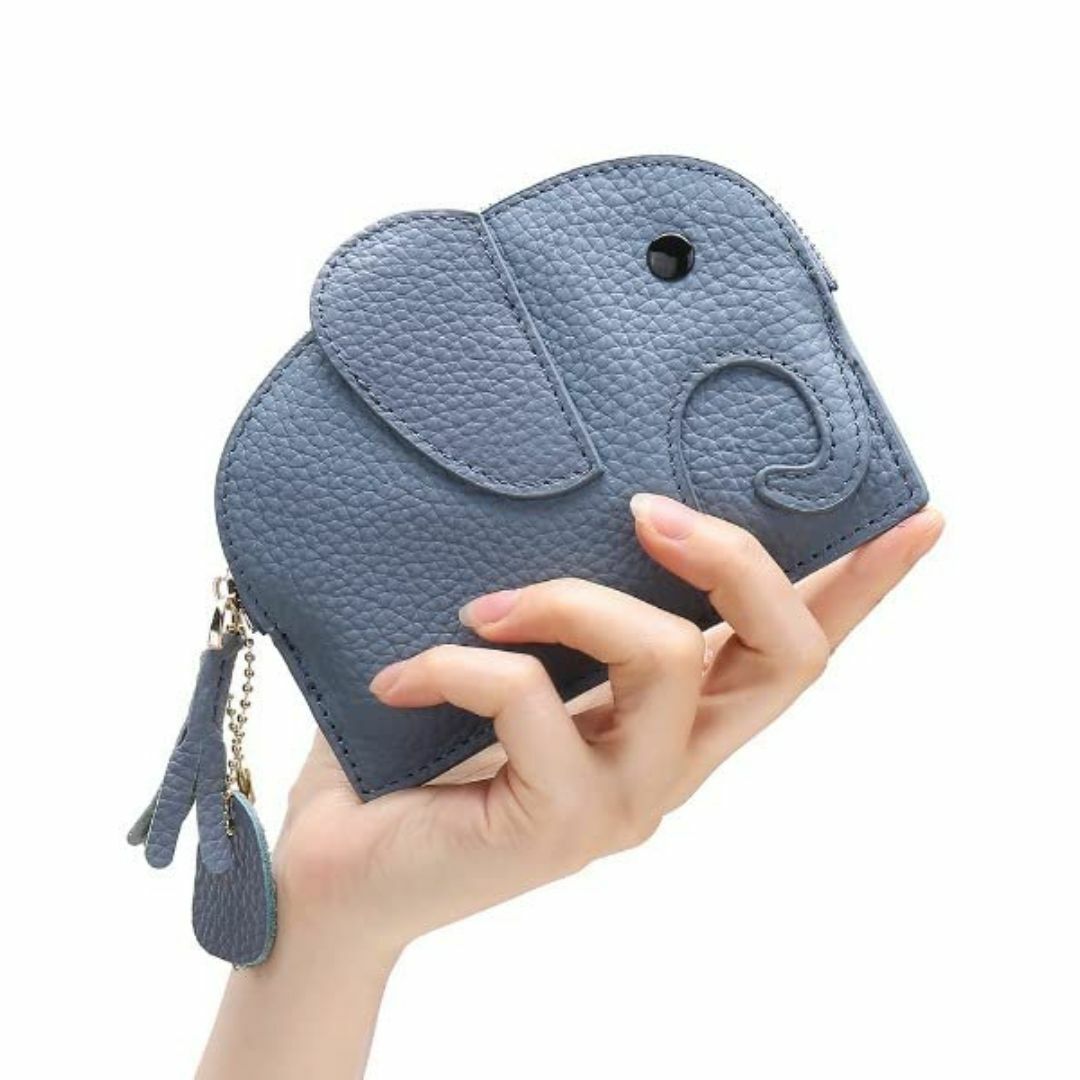 色:ブルー財布 レディース コンパクト 本革 ミニ財布 コインケース 革 小 レディースのバッグ(その他)の商品写真
