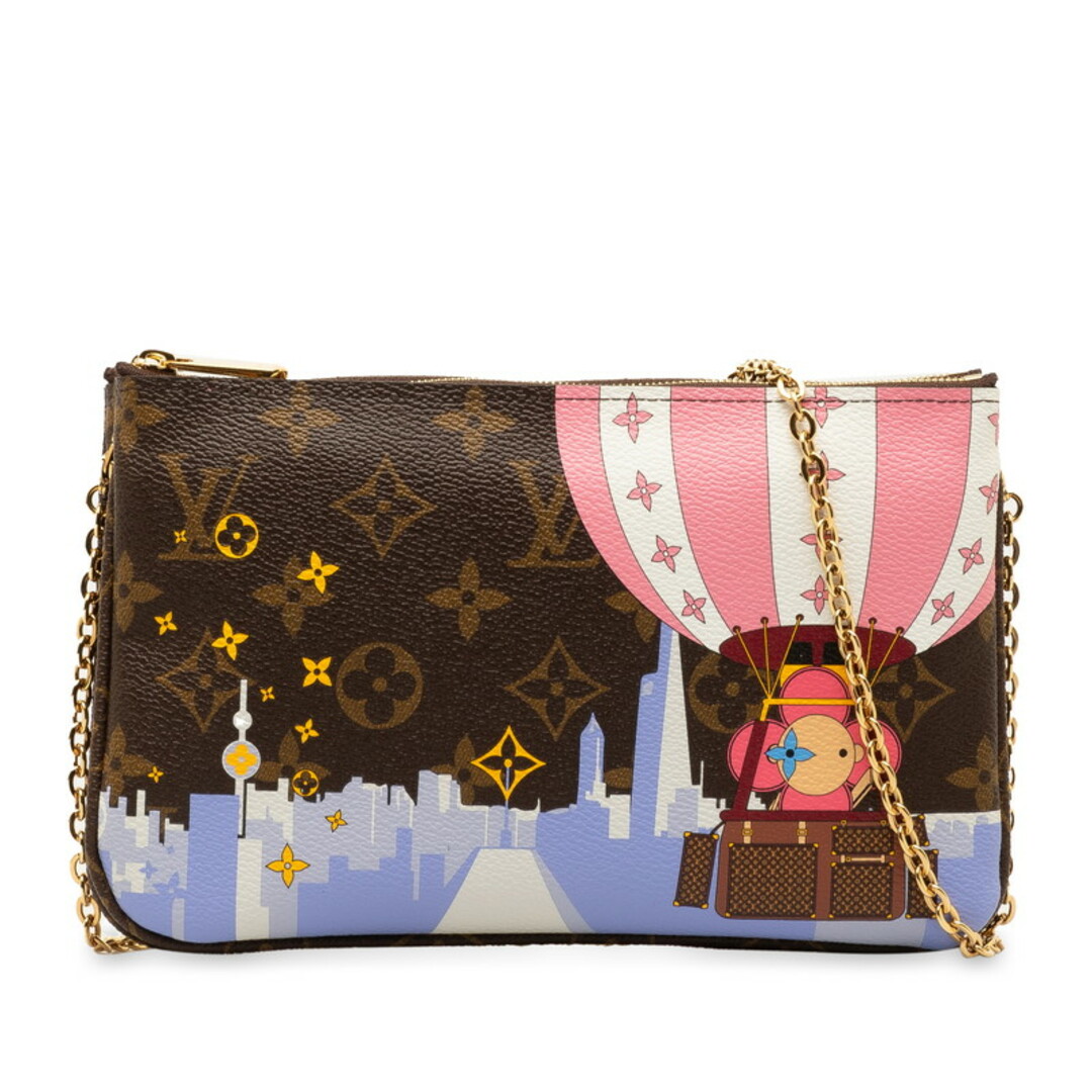 LOUIS VUITTON(ルイヴィトン)の美品 ルイ ヴィトン モノグラム ポシェット ドゥーブルジップ ヴィヴィエンヌ チェーン ショルダーバッグ M68486 PVC レディース LOUIS VUITTON 【1-0147021】 レディースのバッグ(ショルダーバッグ)の商品写真