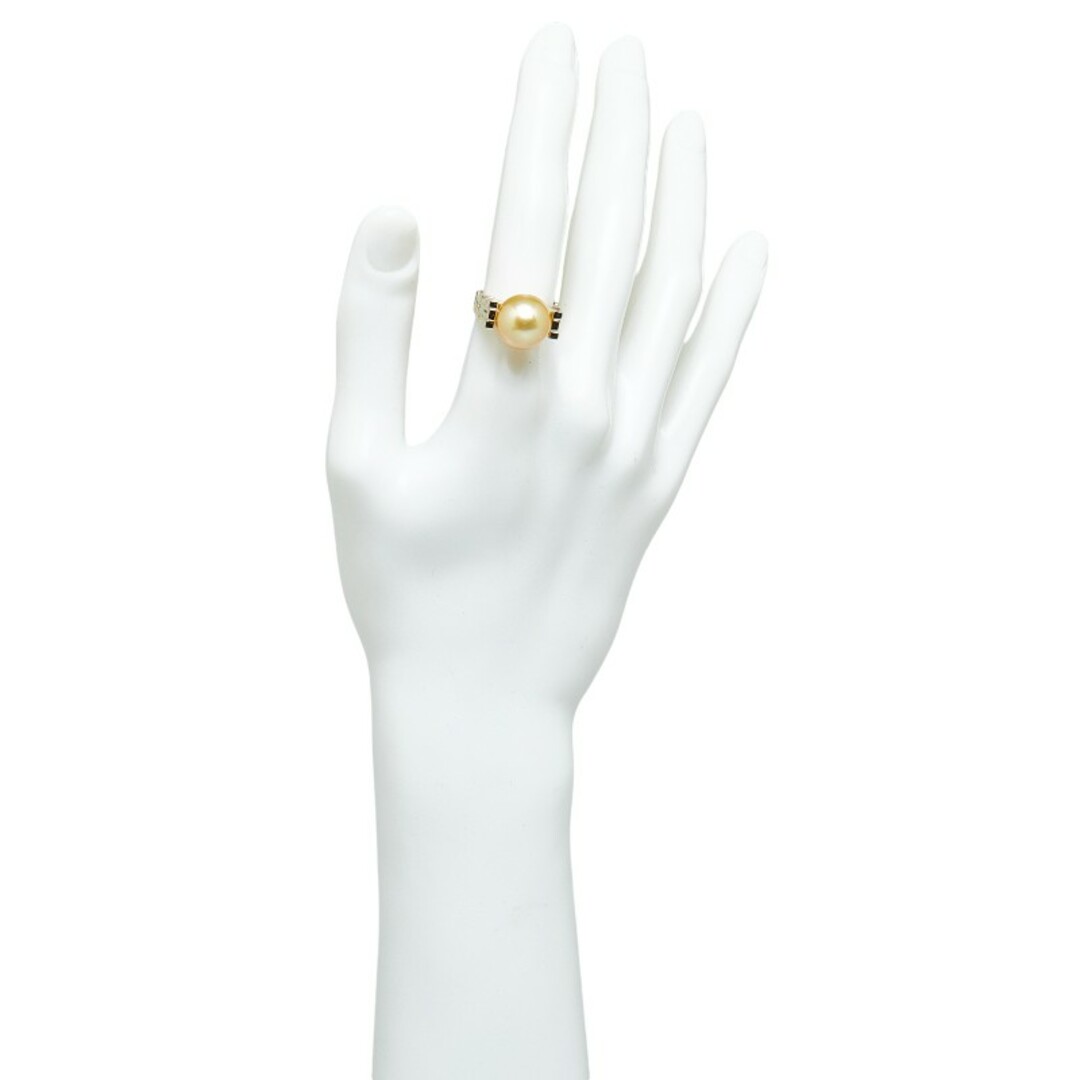 美品 K18YG イエローゴールド リング 指輪 白蝶パール 12.4mm 【1-0147238】 レディースのアクセサリー(リング(指輪))の商品写真