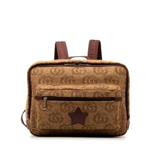 グッチ(Gucci)の美品 グッチ ダブルG スター リュック バックパック 704946 ウール レディース GUCCI 【1-0147376】(リュック/バックパック)