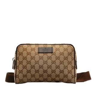 グッチ(Gucci)の美品 グッチ GGキャンバス ボディバッグ ウエストバッグ 449174 キャンバス レディース GUCCI 【222-47542】(ボディバッグ/ウエストポーチ)