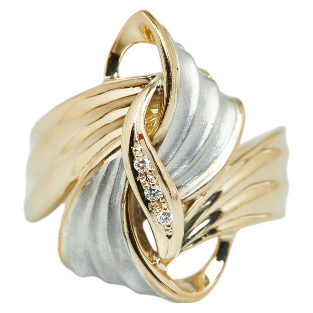 美品 K18 ゴールド Pt900 プラチナ リング 指輪 ダイヤ 0.02ct 【1-0147870】 レディースのアクセサリー(リング(指輪))の商品写真