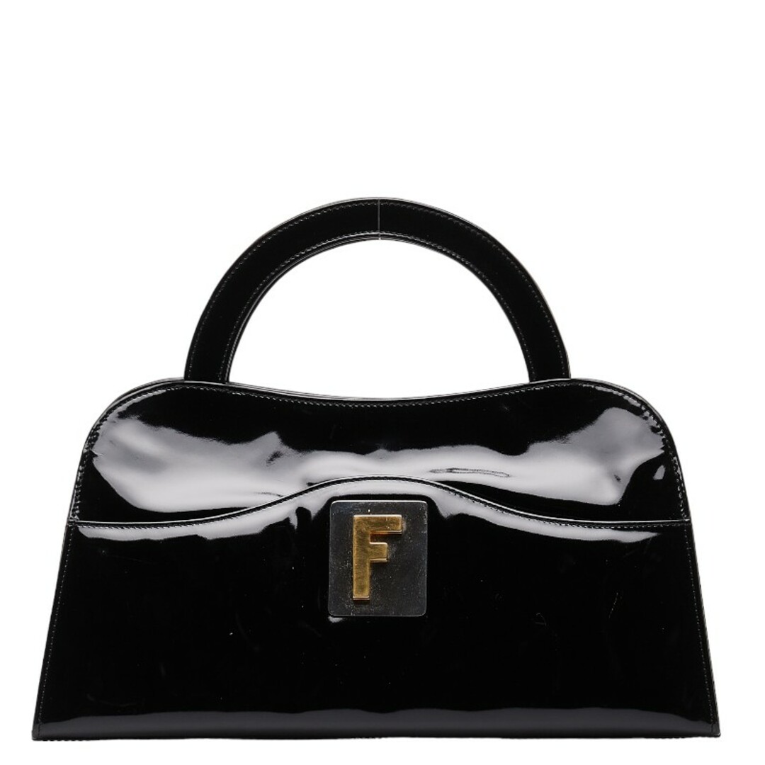 FENDI(フェンディ)のフェンディ ロゴ ゴールド金具 ハンドバッグ パテントレザー レディース FENDI 【1-0148990】 レディースのバッグ(ハンドバッグ)の商品写真