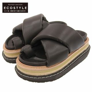 サカイ(sacai)のサカイ 美品 sacai サカイ Multiple Sole Sandals レザーサンダル パンプス レディース 黒 ブラック 35 23SS 35(ハイヒール/パンプス)