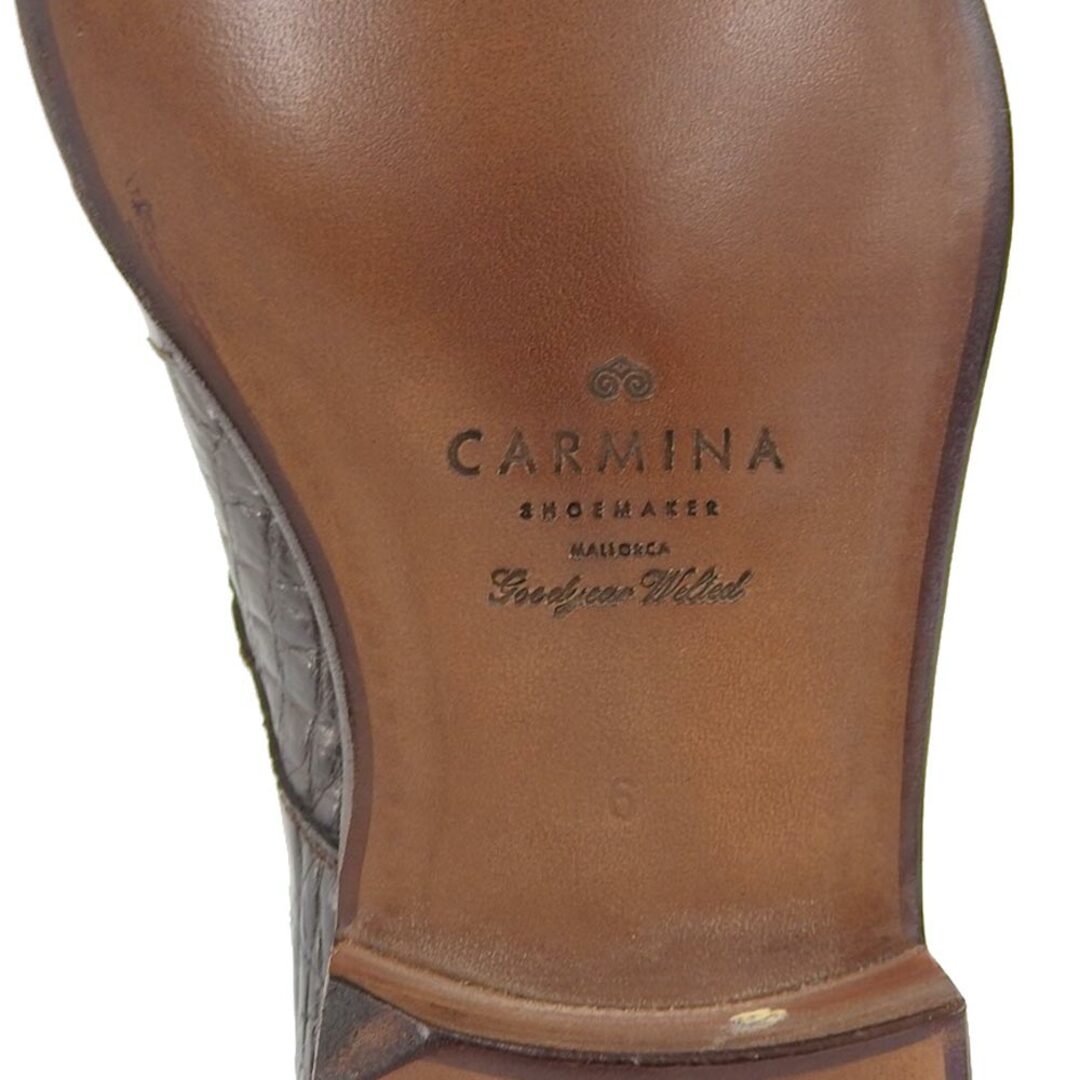 CARMINA(カルミナ)のカルミナ 新品同様 CARMINA カルミーナ クロコダイル レインラスト ダブルモンクストラップ シューズ メンズ ブラウン 6 10003 6 メンズの靴/シューズ(その他)の商品写真