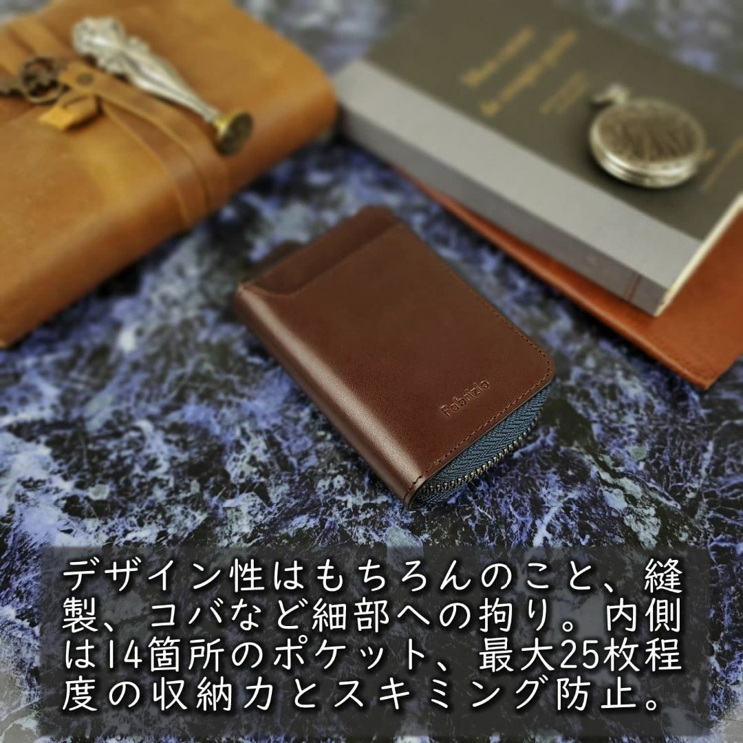 色:ダークブラウンファブリツィオ カードケース メンズ カード入れ クレジッ メンズのバッグ(その他)の商品写真