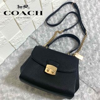 コーチ(COACH)の【超美品】COACH コーチ　ショルダーバッグ　エイヴァリー　PVCレザー　黒(ショルダーバッグ)