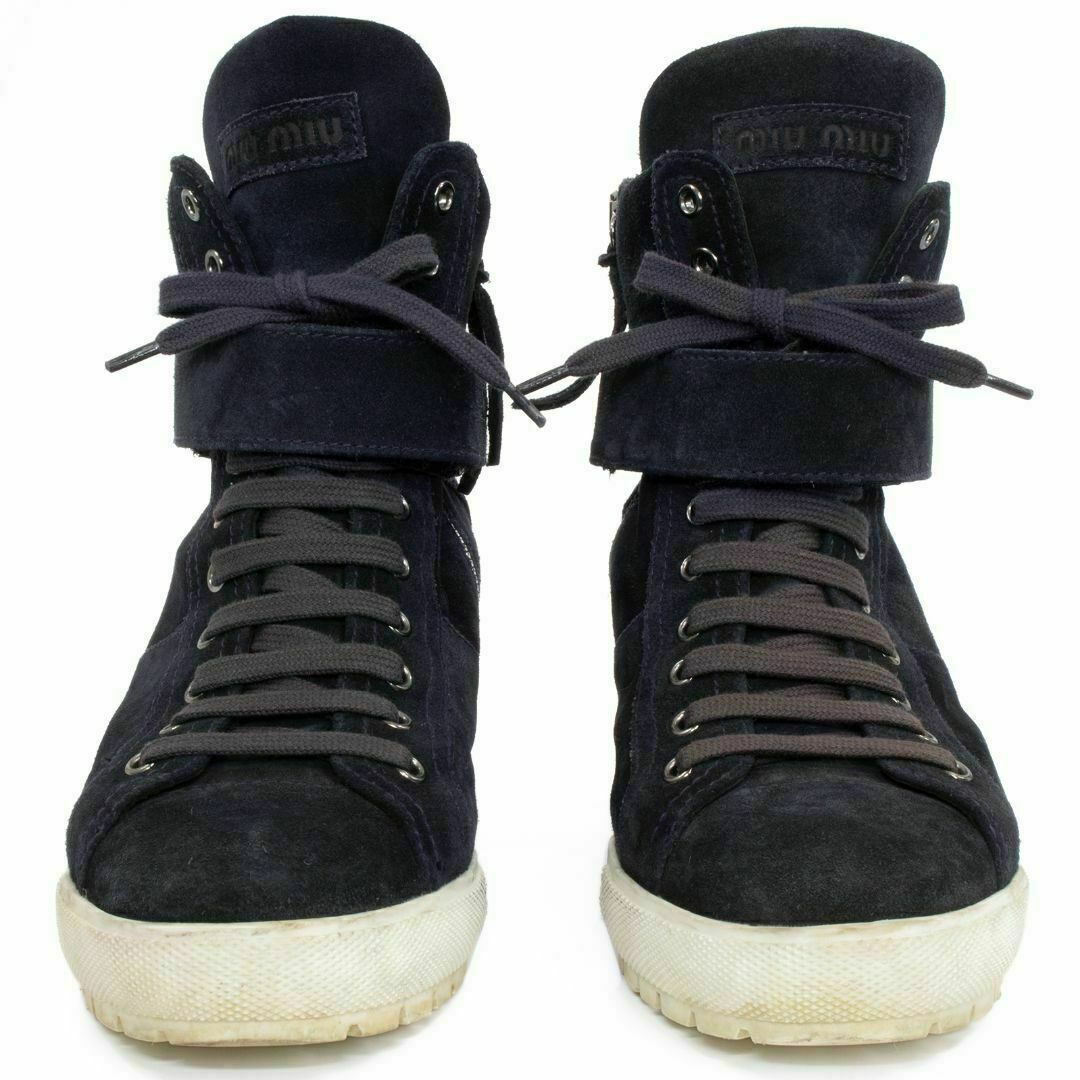 miumiu(ミュウミュウ)の【全額返金保証・送料無料】ミュウミュウのハイカットスニーカー・正規品・インヒール レディースの靴/シューズ(スニーカー)の商品写真