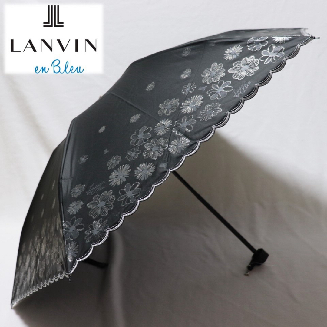 LANVIN en Bleu(ランバンオンブルー)の《ランバン》新品 遮光生地使用 軽量 豪華レース・刺繍 晴雨兼用折りたたみ傘 レディースのファッション小物(傘)の商品写真