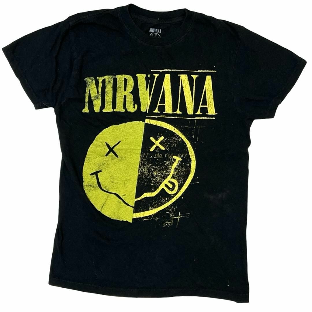 MUSIC TEE(ミュージックティー)のNIRVANA 半袖バンドTシャツ ニコちゃん ロック スマイル バンTa97 メンズのトップス(Tシャツ/カットソー(半袖/袖なし))の商品写真