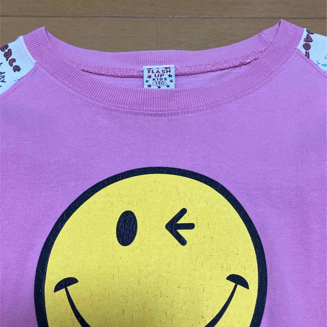 Tシャツ　ピンク　スマイリー　140 キッズ/ベビー/マタニティのキッズ服女の子用(90cm~)(Tシャツ/カットソー)の商品写真