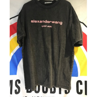 Alexander wang 半袖Tシャツ 黒PINK　　Ｍ(Tシャツ/カットソー(半袖/袖なし))