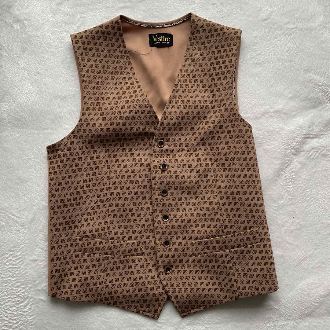 VINTAGE(ヴィンテージ)のVestire 総柄　モノグラム　スエード　ベスト メンズのトップス(ベスト)の商品写真