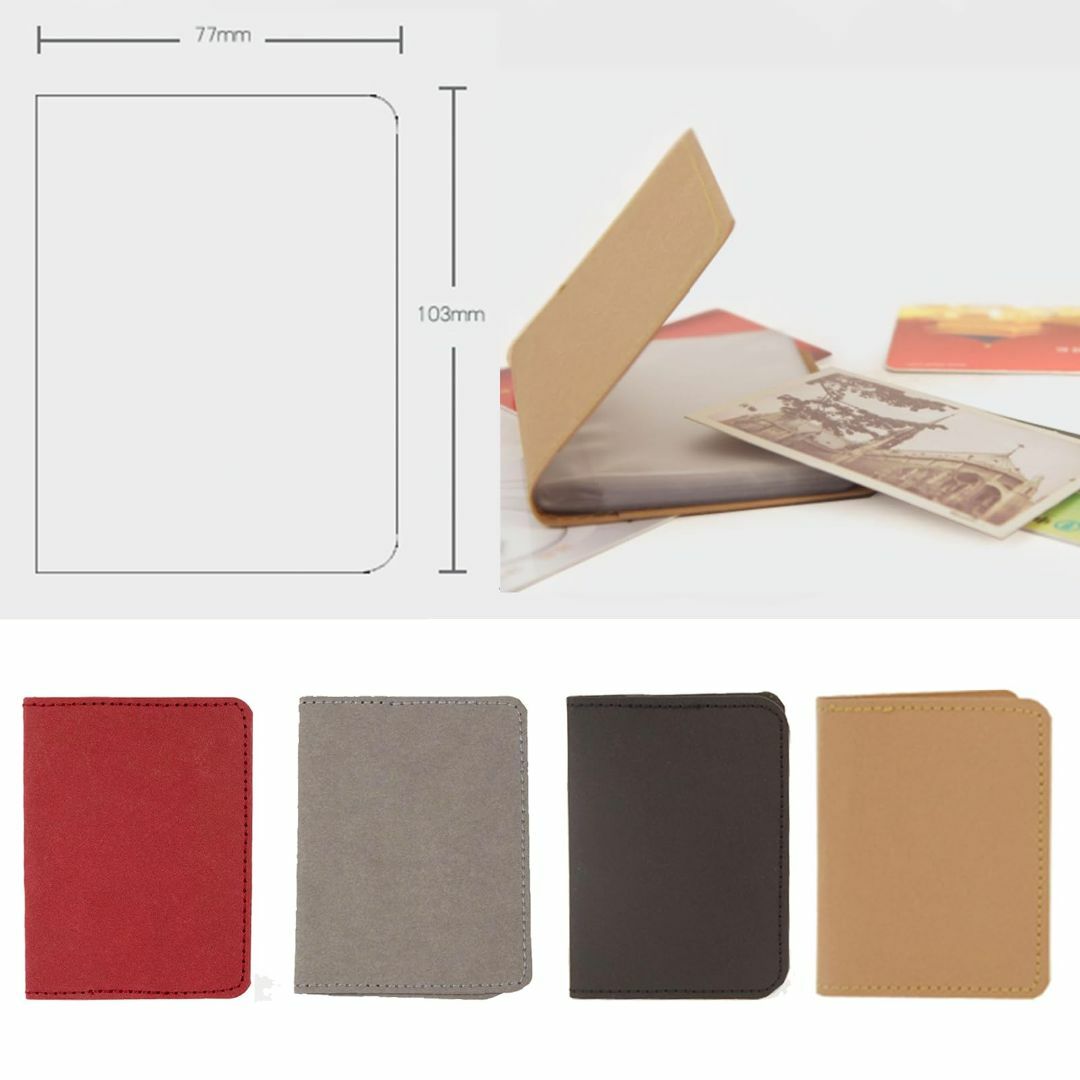色:レッドF.shion カードケース 名刺ファイル クラフト紙製 カード入 メンズのバッグ(その他)の商品写真