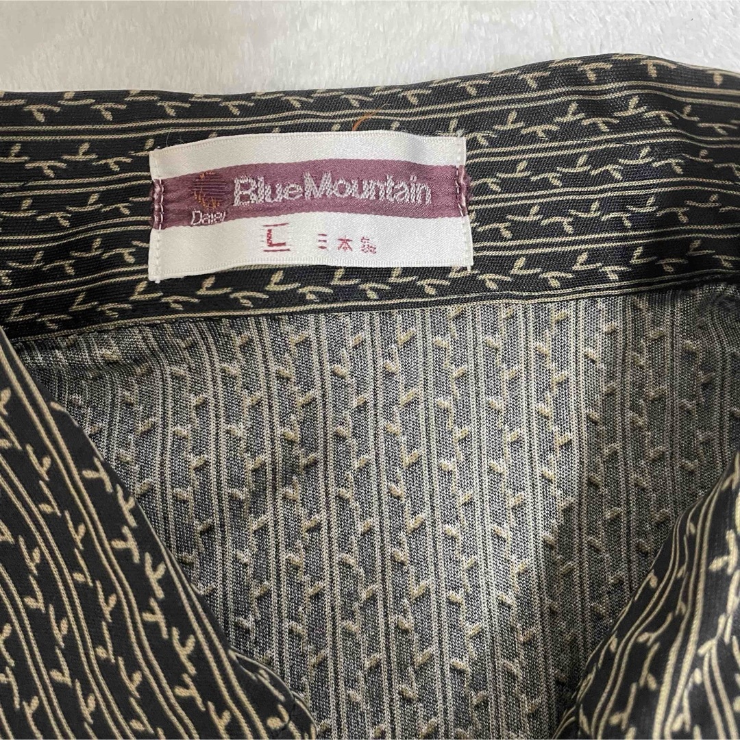 VINTAGE(ヴィンテージ)のBlueMountain  矢絣系　チェック　シャツ　ハーフ　ストレッチ素材 メンズのトップス(シャツ)の商品写真