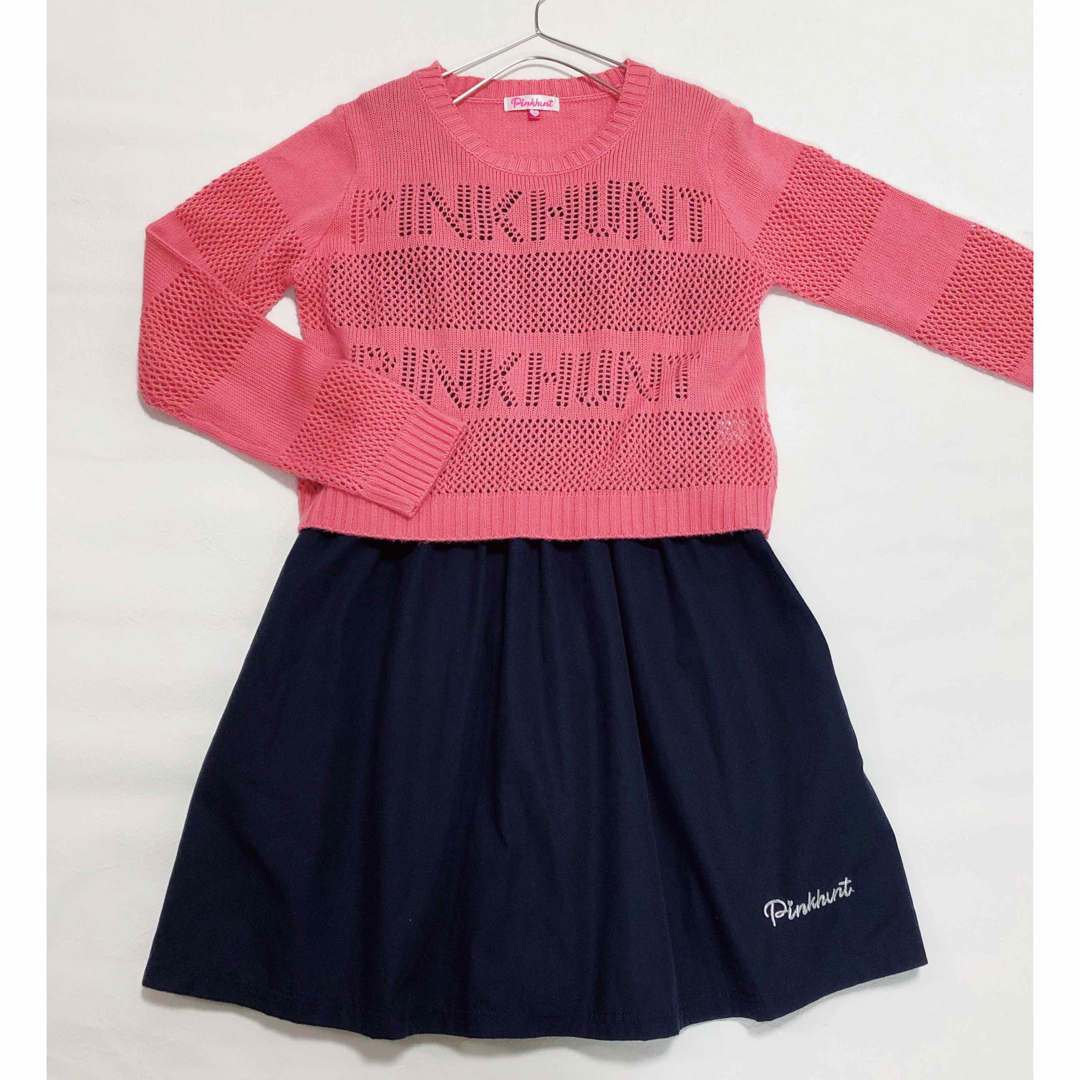 Pinkhunt  ニット付きワンピース  160cm キッズ/ベビー/マタニティのキッズ服女の子用(90cm~)(ワンピース)の商品写真