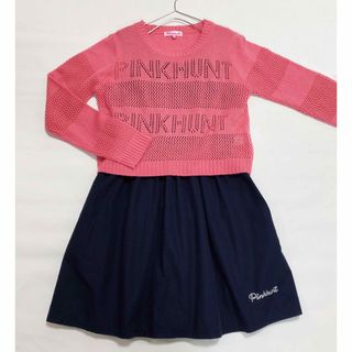 Pinkhunt  ニット付きワンピース  160cm(ワンピース)