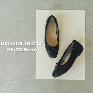 オリエンタルトラフィック(ORiental TRaffic)のオリエンタルトラフィックORTR リボンぺたんこパンプス　黒(ハイヒール/パンプス)