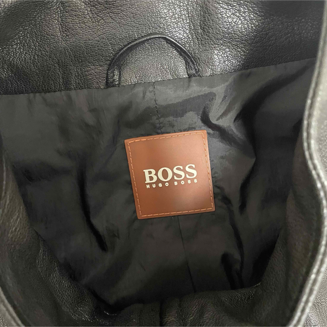 HUGO BOSS(ヒューゴボス)のヒューゴボス　革ジャン　スカル　ドクロ　ラムレザー　ヴィンテージ メンズのジャケット/アウター(レザージャケット)の商品写真