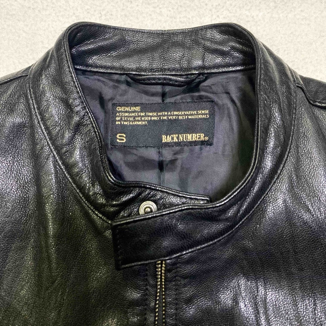 BACK NUMBER(バックナンバー)の本革シングルライダース　S バックナンバー メンズのジャケット/アウター(ライダースジャケット)の商品写真