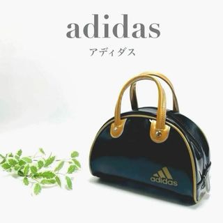 adidas - アディダス ミニボストンバッグ  ハンドバッグ ブラック ゴールド エナメル