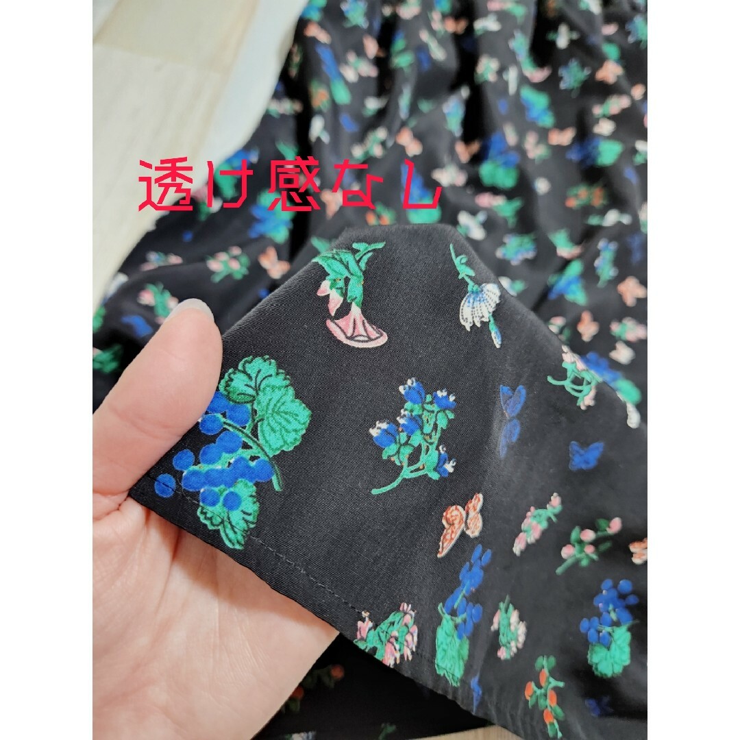 Khaju(カージュ)の10【美品】カージュ 花柄×蝶々で爽やか♡黒キャミワンピース SHIPS レディースのワンピース(ロングワンピース/マキシワンピース)の商品写真